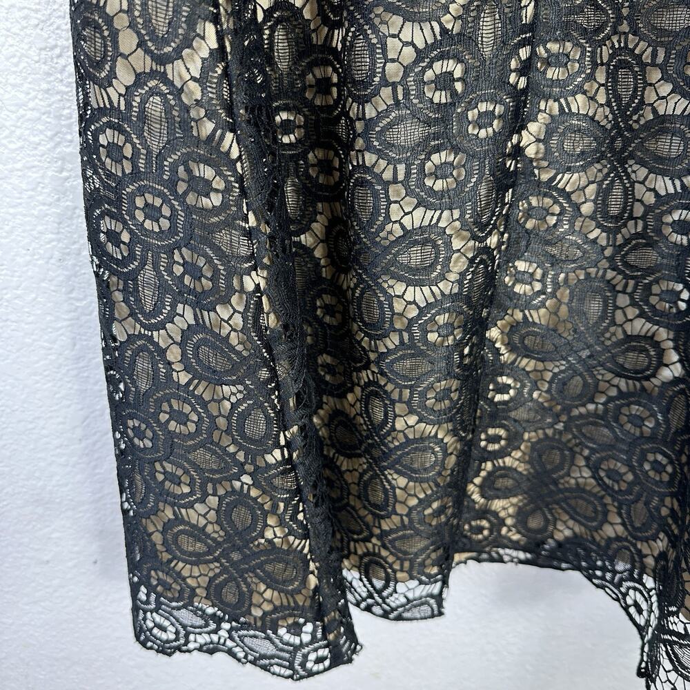 Vintage Y2K Delia's Dress Size 5 Small Black Lace Illusion Strapless Midi - Picture 11 of 15